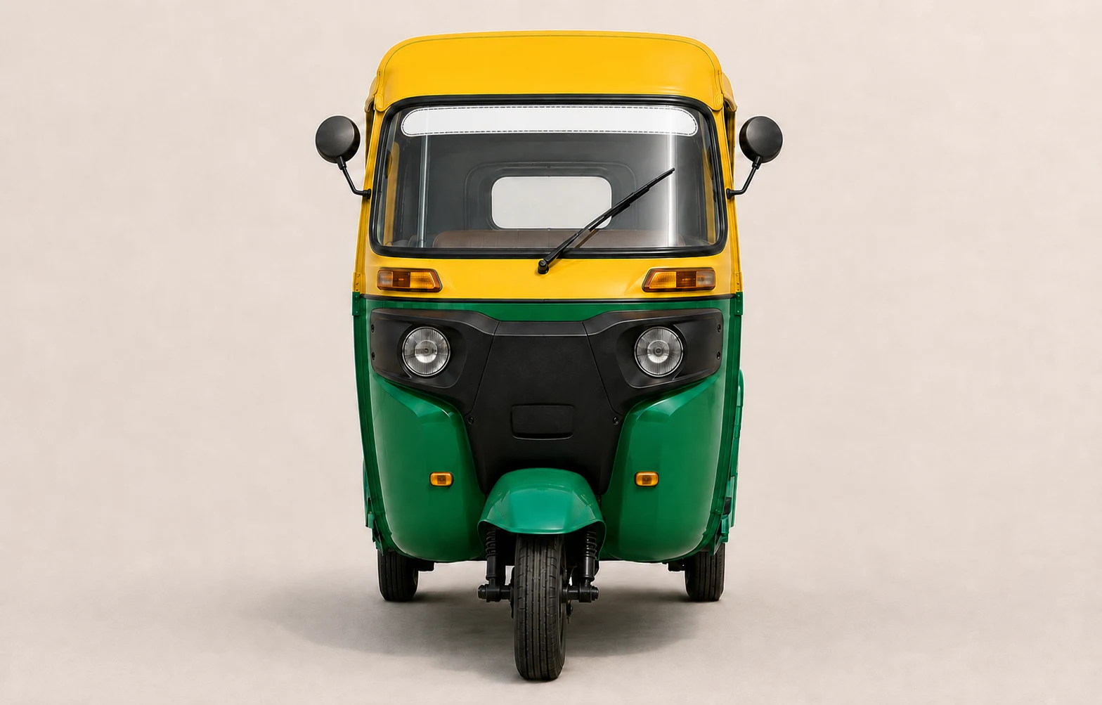 Front view of the rickshaw with no sellable branding areas